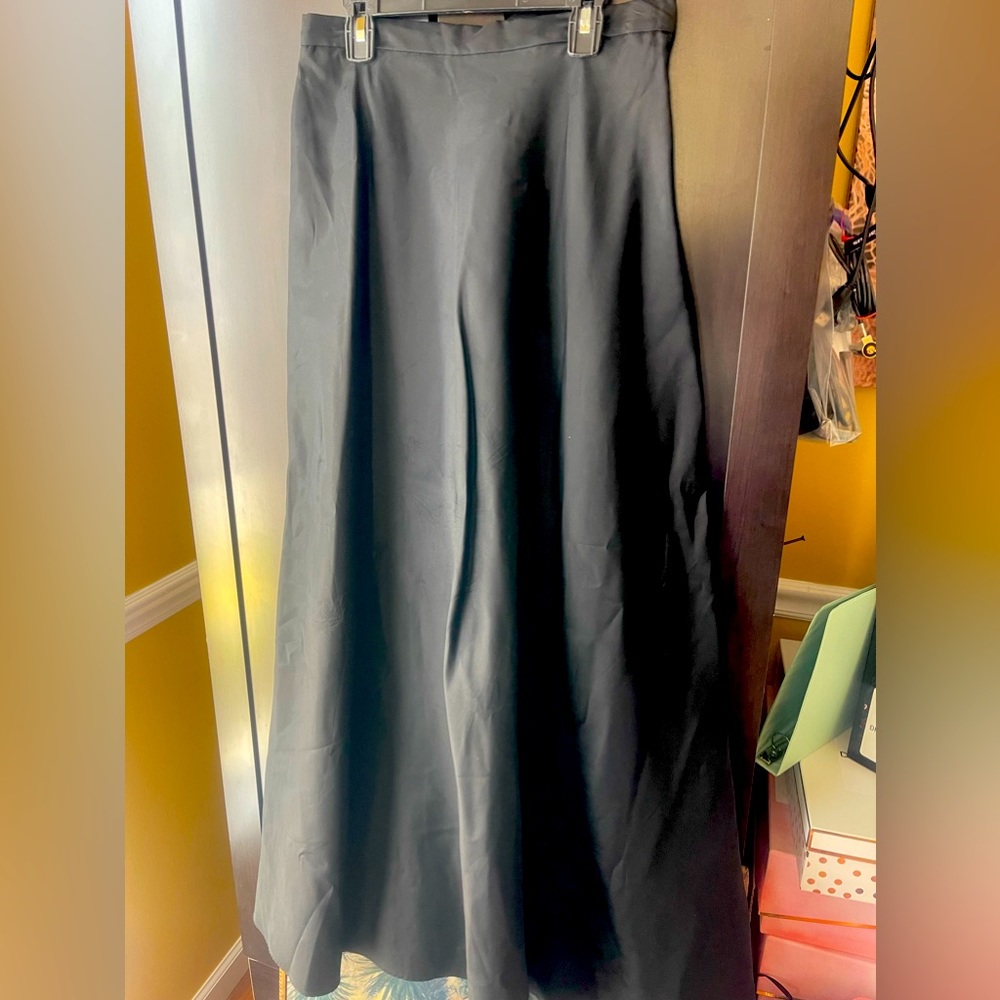 Black satin bridesmaid skirt